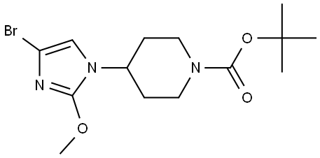 tert-butyl 4-(4-bromo-2-methoxy-1H-imidazol-1-yl)piperidine-1-carboxylate Struktur