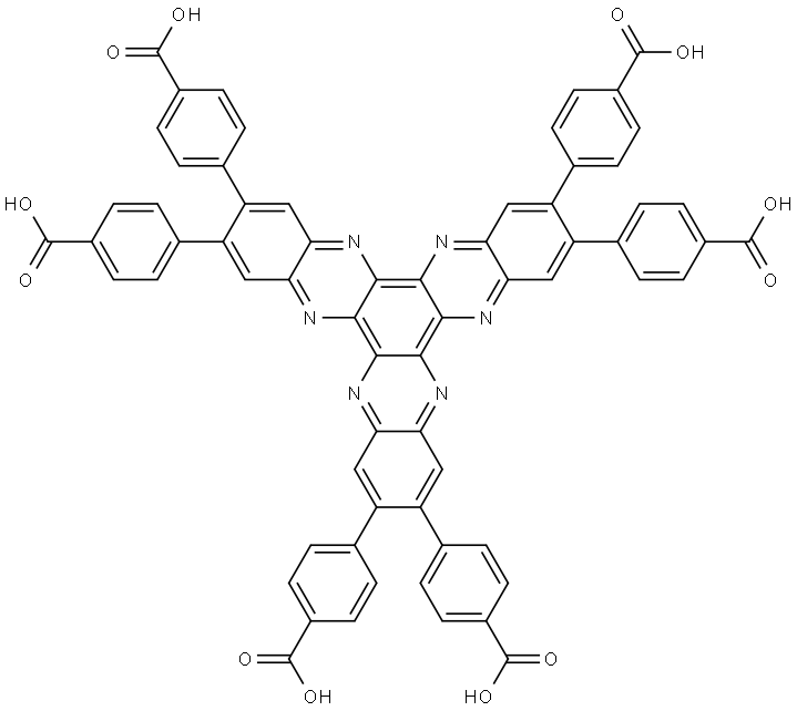 4,4',4'',4''',4'''',4'''''-(diquinoxalino[2,3-a:2',3'-c]phenazine-2,3,8,9,14,15-hexayl)hexabenzoic acid Struktur