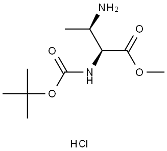 (2S,3R)-Methyl 3-amino-2-((tert-butoxycarbonyl)amino)butanoate hydrochloride Struktur