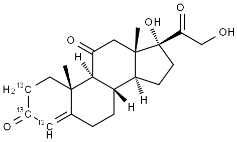 CORTISONE (2,3,4-13C3, 98%) CP 97% 100 UG/ML IN METHANOL Structure