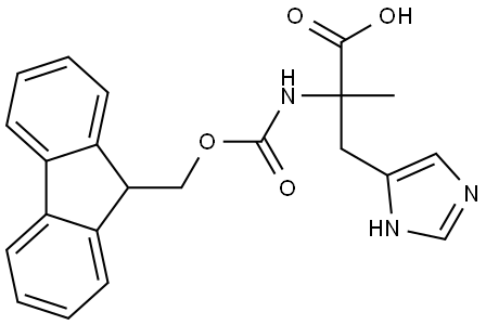 2-((((9H-fluoren-9-yl)methoxy)carbonyl)amino)-3-(1H-imidazol-4-yl)-2-methylpropanoic acid Struktur