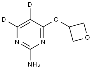 4-(oxetan-3-yloxy)pyrimidin-5,6-d2-2-amine Struktur