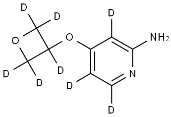 4-((oxetan-3-yl-d5)oxy)pyridin-3,5,6-d3-2-amine Struktur