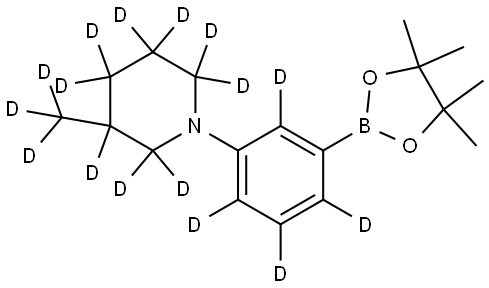 3-(methyl-d3)-1-(3-(4,4,5,5-tetramethyl-1,3,2-dioxaborolan-2-yl)phenyl-2,4,5,6-d4)piperidine-2,2,3,4,4,5,5,6,6-d9 Struktur