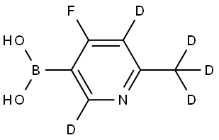 (4-fluoro-6-(methyl-d3)pyridin-3-yl-2,5-d2)boronic acid Struktur