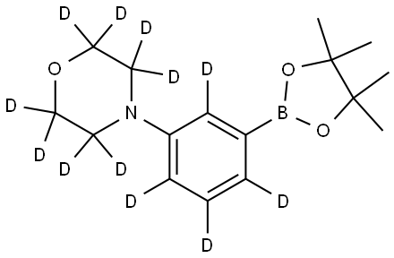 4-(3-(4,4,5,5-tetramethyl-1,3,2-dioxaborolan-2-yl)phenyl-2,4,5,6-d4)morpholine-2,2,3,3,5,5,6,6-d8 Struktur