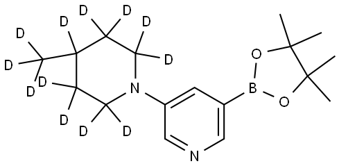 3-(4-(methyl-d3)piperidin-1-yl-2,2,3,3,4,5,5,6,6-d9)-5-(4,4,5,5-tetramethyl-1,3,2-dioxaborolan-2-yl)pyridine Struktur