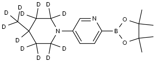 5-(4-(methyl-d3)piperidin-1-yl-2,2,3,3,4,5,5,6,6-d9)-2-(4,4,5,5-tetramethyl-1,3,2-dioxaborolan-2-yl)pyridine Struktur