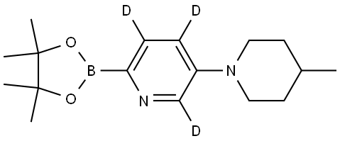 5-(4-methylpiperidin-1-yl)-2-(4,4,5,5-tetramethyl-1,3,2-dioxaborolan-2-yl)pyridine-3,4,6-d3 Struktur