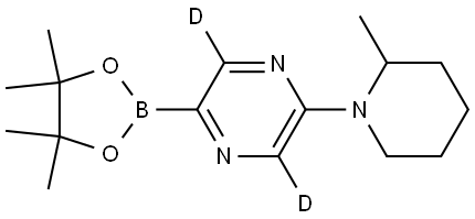 2-(2-methylpiperidin-1-yl)-5-(4,4,5,5-tetramethyl-1,3,2-dioxaborolan-2-yl)pyrazine-3,6-d2 Struktur