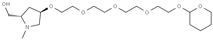 THP-PEG4-Pyrrolidine(N-Me)-CH2OH Struktur