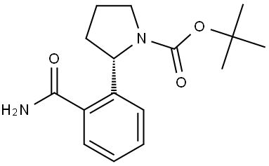 tert-butyl (S)-2-(2-carbamoylphenyl)pyrrolidine-1-carboxylate Struktur