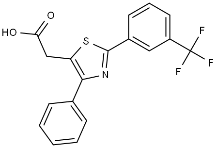 {4-phenyl-2-[3-(trifluoromethyl)phenyl]-1,3-thiazol-5-yl}acetic acid Struktur