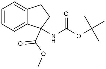 methyl 1-((tert-butoxycarbonyl)amino)-2,3-dihydro-1H-indene-1-carboxylate Struktur