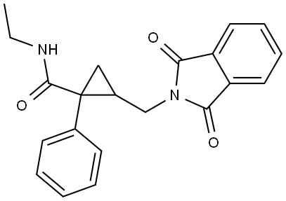 Cyclopropanecarboxamide, 2-[(1,3-dihydro-1,3-dioxo-2H-isoindol-2-yl)methyl]-N-ethyl-1-phenyl- Struktur