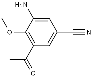 3-Acetyl-5-amino-4-methoxy-benzonitrile Struktur