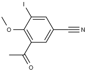 3-Acetyl-5-iodo-4-methoxy-benzonitrile Struktur