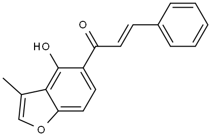 (2E)-1-(4-Hydroxy-3-methyl-5-benzofuranyl)-3-phenyl-2-propen-1-one Struktur