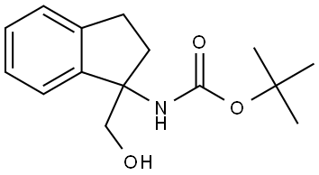 tert-butyl (1-(hydroxymethyl)-2,3-dihydro-1H-inden-1-yl)carbamate Struktur