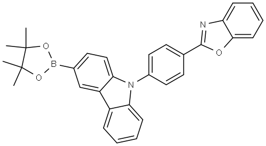 9H-Carbazole, 9-[4-(2-benzoxazolyl)phenyl]-3-(4,4,5,5-tetramethyl-1,3,2-dioxaborolan-2-yl)- Struktur