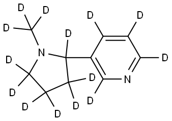 3-(1-(methyl-d3)pyrrolidin-2-yl-2,3,3,4,4,5,5-d7)pyridine-2,4,5,6-d4 Struktur