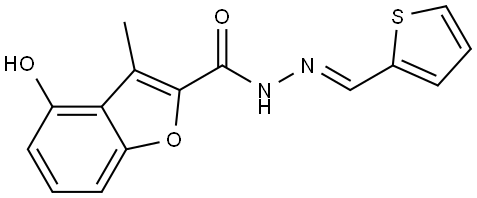 4-Hydroxy-3-methyl-2-benzofurancarboxylic acid (2E)-2-(2-thienylmethylene)hydraz... Struktur