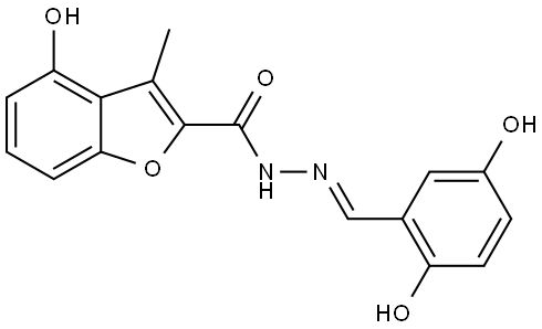 4-Hydroxy-3-methyl-2-benzofurancarboxylic acid (2E)-2-[(2,5-dihydroxyphenyl)met... . Struktur