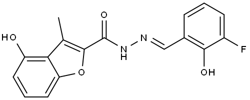 4-Hydroxy-3-methyl-2-benzofurancarboxylic acid (2E)-2-[(3-fluoro-2-hydroxyphenyl... Struktur