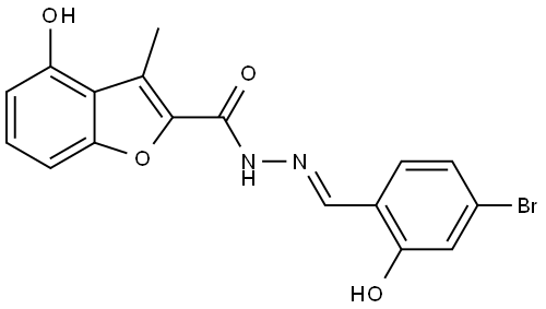 4-Hydroxy-3-methyl-2-benzofurancarboxylic acid (2E)-2-(3-bromo-2-hydroxyphenyl)... Struktur