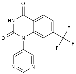 4-hydroxy-1-(pyrimidin-5-yl)-7-(trifluoromethyl)-1,2-dihydroquinazolin-2-one Struktur