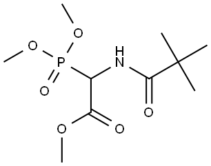 2-(Dimethoxyphosphinyl)-N-(pivaloyl)glycinemethylester Struktur