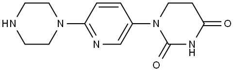 2,4(1H,3H)-Pyrimidinedione, dihydro-1-[6-(1-piperazinyl)-3-pyridinyl]- Struktur