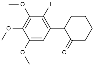 2-(2-iodo-3,4,5-trimethoxyphenyl)cyclohexan-1-one Struktur