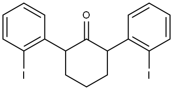 2,6-bis(2-iodophenyl)cyclohexan-1-one Struktur