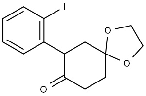 7-(2-iodophenyl)-1,4-dioxaspiro[4.5]decan-8-one Struktur