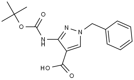 1-Benzyl-3-((tert-butoxycarbonyl)amino)-1H-pyrazole-4-carboxylic acid Struktur