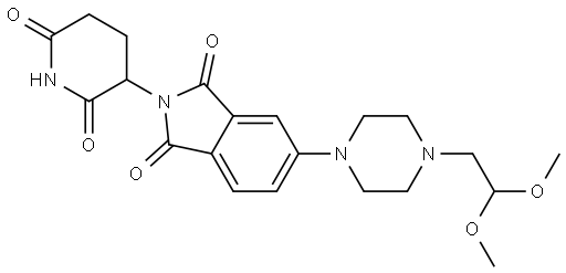 1H-Isoindole-1,3(2H)-dione, 5-[4-(2,2-dimethoxyethyl)-1-piperazinyl]-2-(2,6-dioxo-3-piperidinyl)- Struktur