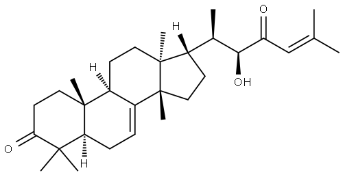 Lanosta-7,24-diene-3,23-dione, 22-hydroxy-, (13α,14β,17α,20R,22S)- Struktur