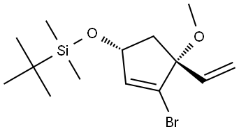 {[(1R,4R)-3-BROMO-4-METHOXY-4-VINYL-2-CYCLOPENTEN-1-YL]OXY}(TERT-BUTYL)DIMETHYLSILANE Struktur