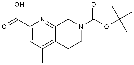 7-(tert-Butoxycarbonyl)-4-methyl-5,6,7,8-tetrahydro-1,7-naphthyridine-2-carboxylic acid Struktur