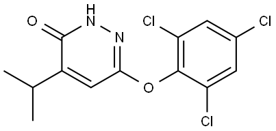 4-isopropyl-6-(2,4,6-trichlorophenoxy)pyridazin-3(2H)-one Struktur