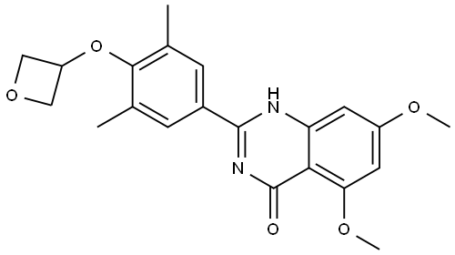 4(3H)-Quinazolinone, 2-[3,5-dimethyl-4-(3-oxetanyloxy)phenyl]-5,7-dimethoxy- Struktur