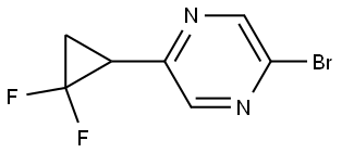 2-bromo-5-(2,2-difluorocyclopropyl)pyrazine Struktur