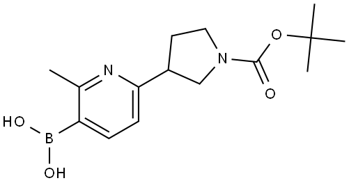 (6-(1-(tert-butoxycarbonyl)pyrrolidin-3-yl)-2-methylpyridin-3-yl)boronic acid Struktur