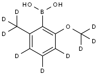 (2-(methoxy-d3)-6-(methyl-d3)phenyl-3,4,5-d3)boronic acid Struktur