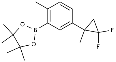 2-(5-(2,2-difluoro-1-methylcyclopropyl)-2-methylphenyl)-4,4,5,5-tetramethyl-1,3,2-dioxaborolane Struktur