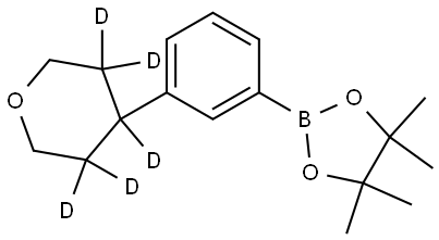 4,4,5,5-tetramethyl-2-(3-(tetrahydro-2H-pyran-4-yl-3,3,4,5,5-d5)phenyl)-1,3,2-dioxaborolane Struktur