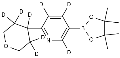 2-(tetrahydro-2H-pyran-4-yl-3,3,4,5,5-d5)-5-(4,4,5,5-tetramethyl-1,3,2-dioxaborolan-2-yl)pyridine-3,4,6-d3 Struktur