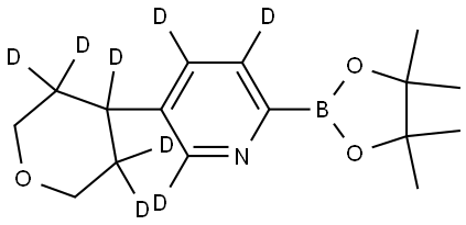 5-(tetrahydro-2H-pyran-4-yl-3,3,4,5,5-d5)-2-(4,4,5,5-tetramethyl-1,3,2-dioxaborolan-2-yl)pyridine-3,4,6-d3 Struktur