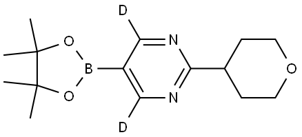 2-(tetrahydro-2H-pyran-4-yl)-5-(4,4,5,5-tetramethyl-1,3,2-dioxaborolan-2-yl)pyrimidine-4,6-d2 Struktur